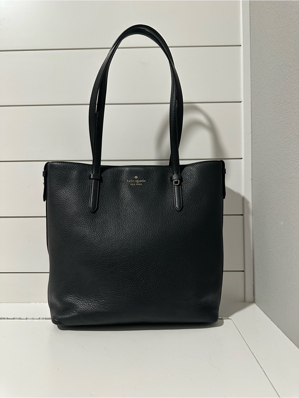 kate spade Black Pebbled Leather Tote